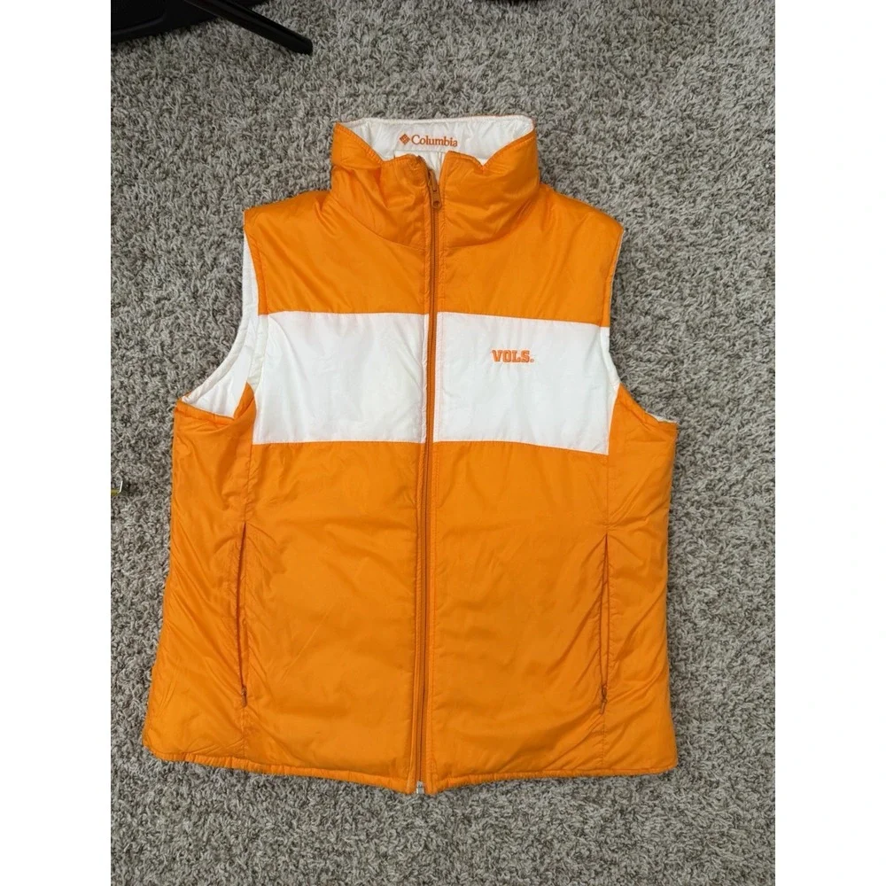 Columbia Tennessee Volunteers Puffer Vest Men's M Reversible NICE CONDITION